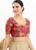 Multi Color Brocade Saree Blouse 