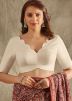 Off White Color Linen Saree Blouse 