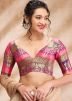 Multi Color Brocade Saree Blouse 