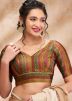 Multi Color Brocade Saree Blouse 