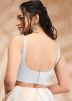 Silver Color Tissue Saree Blouse 