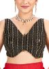 Black Readymade Embroidered Saree Blouse