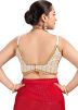Off White Readymade Georgette Saree Blouse