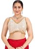 Off White Readymade Georgette Saree Blouse