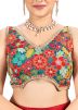 Multicolor Readymade Chiffon Saree Blouse