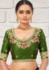 Green Blouse In Thread Embroidery