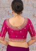 Magenta Blouse In Thread Embroidery