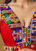 Red Color Rayon Navratri Blouse 