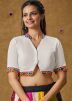 White Color Rayon Navratri Blouse 