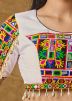 White Color Rayon Navratri Blouse 