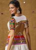 White Color Rayon Navratri Blouse 