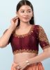 Maroon Color Silk Saree Blouse 