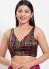 Multi Color Brocade Saree Blouse 