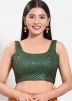 Green Color Silk Saree Blouse 