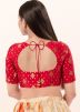 Red Color Brocade Saree Blouse 