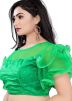 Green Stone Work Blouse In Satin