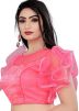 Pink Stone Work Blouse In Satin