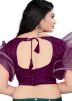 Purple Satin Blouse In Stone Work