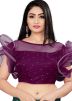 Purple Satin Blouse In Stone Work