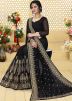 Black Georgette Embroidered Saree 