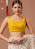 Yellow Embroidered Blouse In Georgette