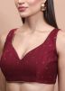 Maroon Color Silk Saree Blouse 
