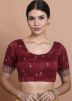 Maroon Color Silk Saree Blouse 