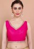 Pink Color Tissue Saree Blouse 