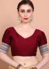 Maroon Color Silk Saree Blouse 