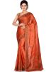 Orange Pure Silk Embroidered Saree
