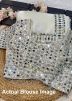 White Mirror Work Saree In Satin