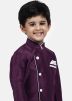 Readymade Solid Purple Kids Kurta With Dhoti