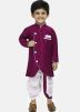 Magenta Kids Solid Readymade Dhoti Kurta Set