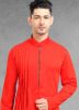 Red Lycra Readymade Kurta Churidar