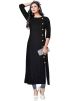 Black Buttoned Up Readymade Slit Kurta Bottom