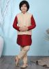 Red Readymade Kurta Pajama With Jacket