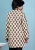 Beige Readymade Sherwani Jacket With Printed Work