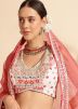 Off White Thread Embroidered Lehenga Choli Set