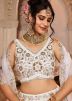 Off White Tissue Lehenga Choli In Sequins Work