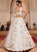 Off White Tissue Lehenga Choli In Sequins Work