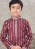 Maroon Printed Kurta Pajama
