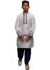 Kids Readymade Grey Patch Work Kurta Pajama