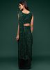 Sequined Blouse With Green Georgette Saree
