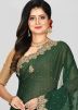 Green Georgette Heavy Border Saree