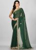 Green Georgette Heavy Border Saree