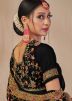 Black Embroidered Georgette Saree