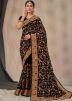 Black Embroidered Georgette Saree