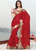 Red Georgette Saree With Blouse