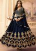 Blue Heavy Border Anarkali Suit Set