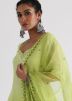 Green Mirror Work Palazzo Suit Set
